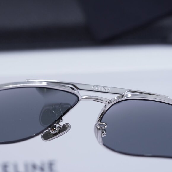 Celine CL40083U 16A Aviator Sunglasses – Palladium/Smoke - Picture 8 of 11